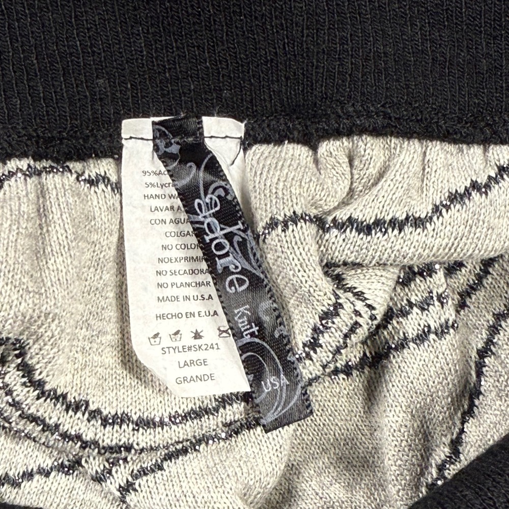 Adore Knit Kids Girls Large Black Sparkle Wavy Skirt Ruffle Hem - Picture 6 of 8